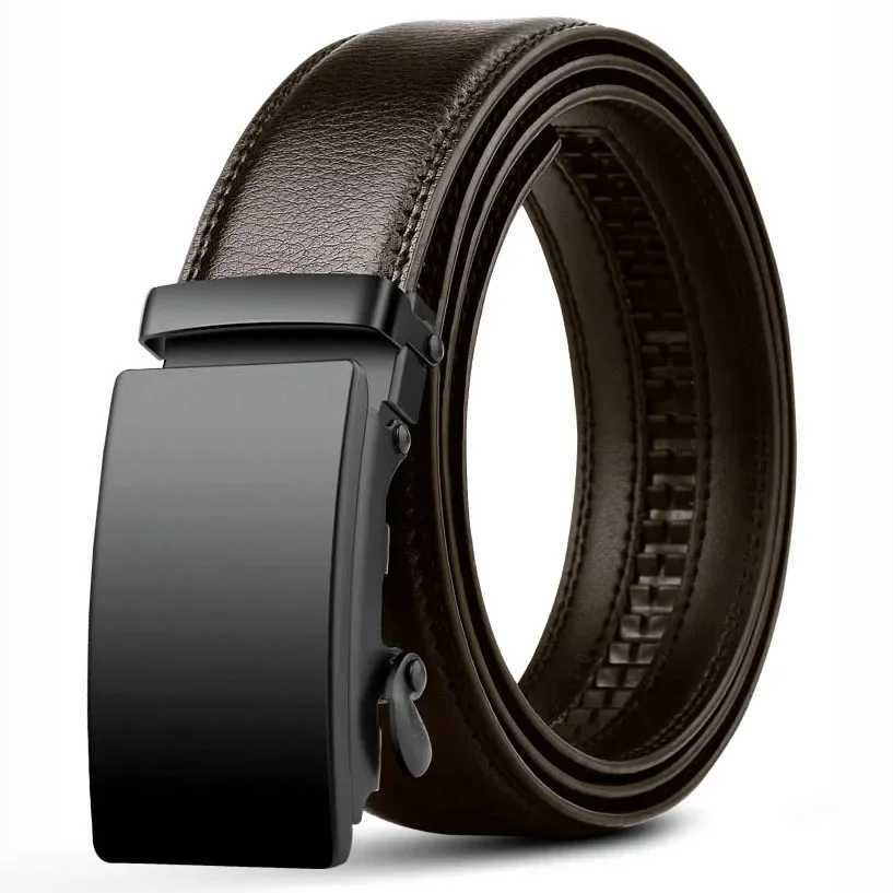 Mens automatic buckle belt famous brand business belt mens PU leather belt black mens jeans belt W240920