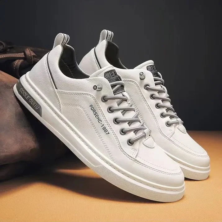 Trendy Mens Shoes Autumn Sporty White Shoes Versatile Wear-resistant Flat Breathable Casual For Men 240914