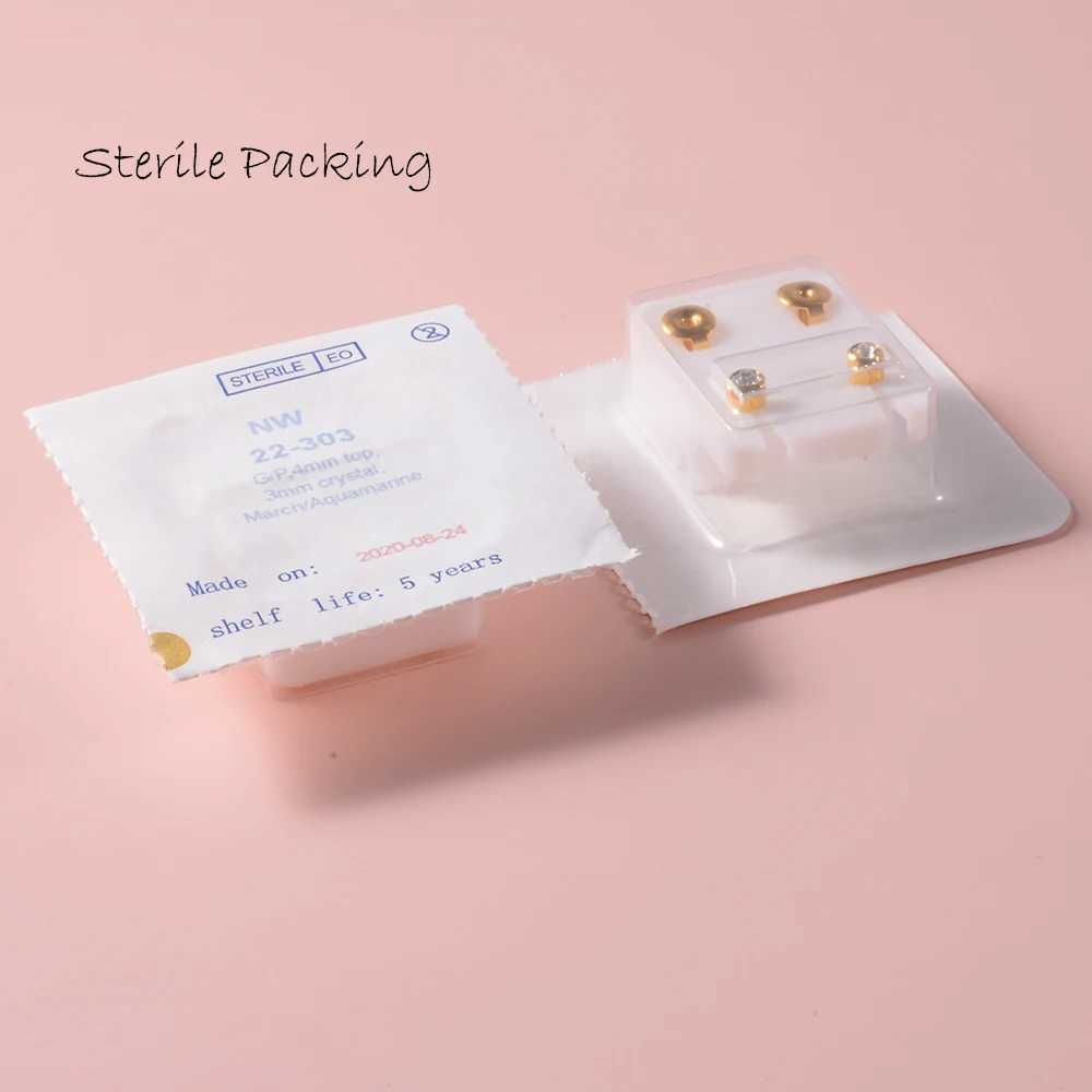 1 pair of fashionable surgical steel earrings with 24K gold-plated nickel free earrings earrings with pierced jewelry W240919