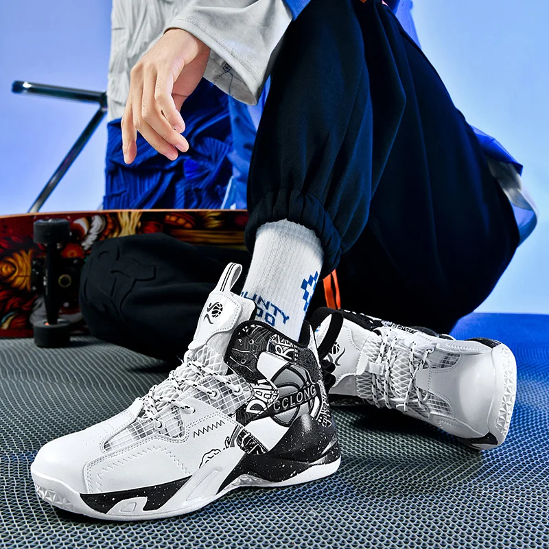 2024 New Big Size 45 Basketball Shoes Men Breathable Sports Shoes Training Athletic Basketball Sneakers Women