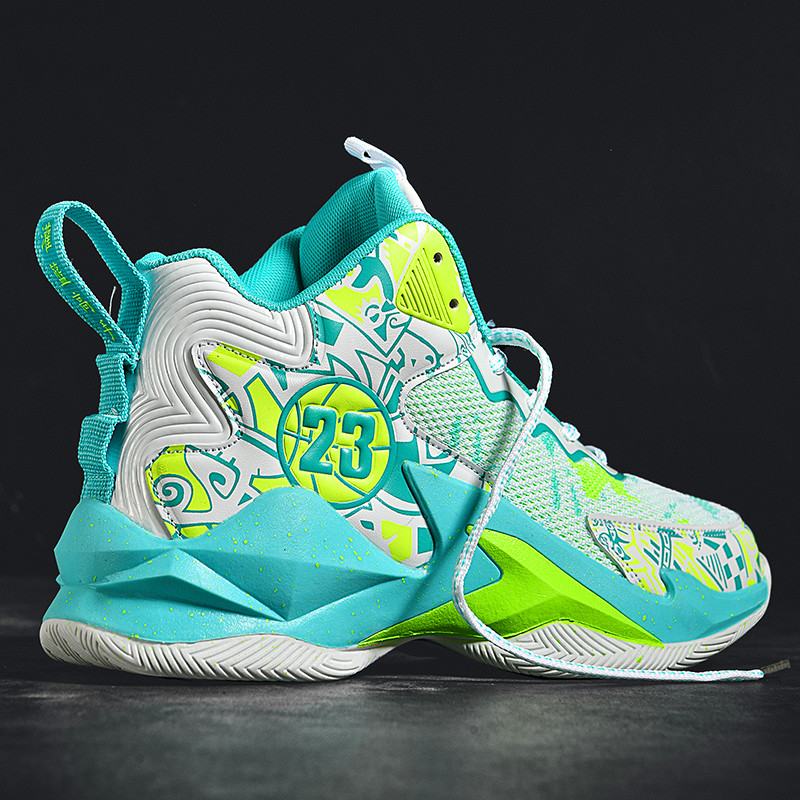 Youth fashion cushioning basketball shoes breathable mesh comfortable non-slip wear-resistant sneaker training shoes