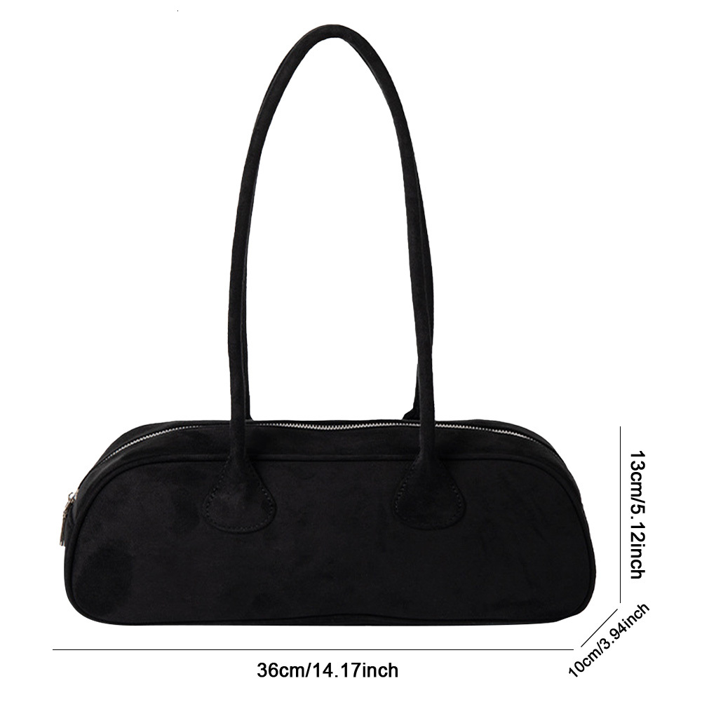 Women's Suede Boston Tote Solid Versatile Armpit Purse Large Capacity Travel Shoulder Bag Multi-Pocket Ladies Commuting Bags