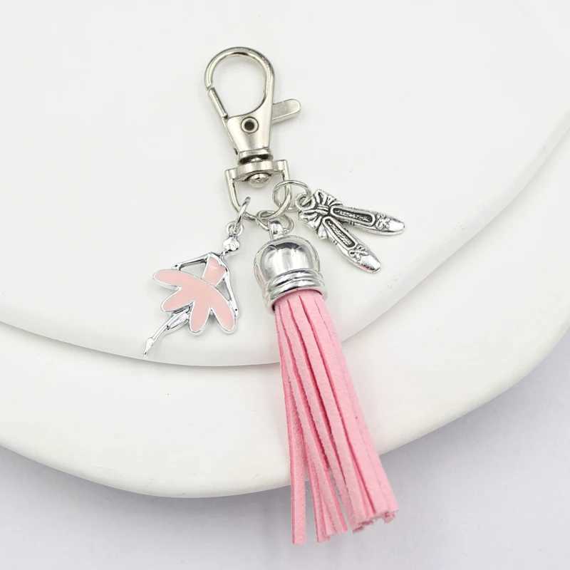 Cute Ballerina Keychain Ballet Shoes Dance Keyring Airpods Case Charm Car Holder HandBag Pendant Jewelry Ballerina Gift NewX240919
