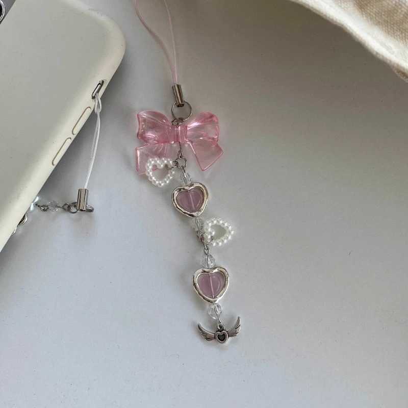 Resin Strawberry Keychain Acrylic Bowknot Phone Charm Handmade Bowknot Phone Jewelry Resin Bowknot Keychain for Party DailyX240919