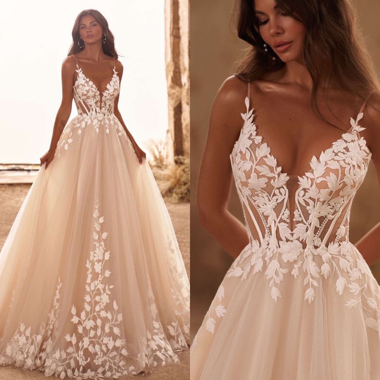 Boho A e dresses bridal gowns spaghetti lace wedding dress plus size sweep train backless appliqued vestidos de novia