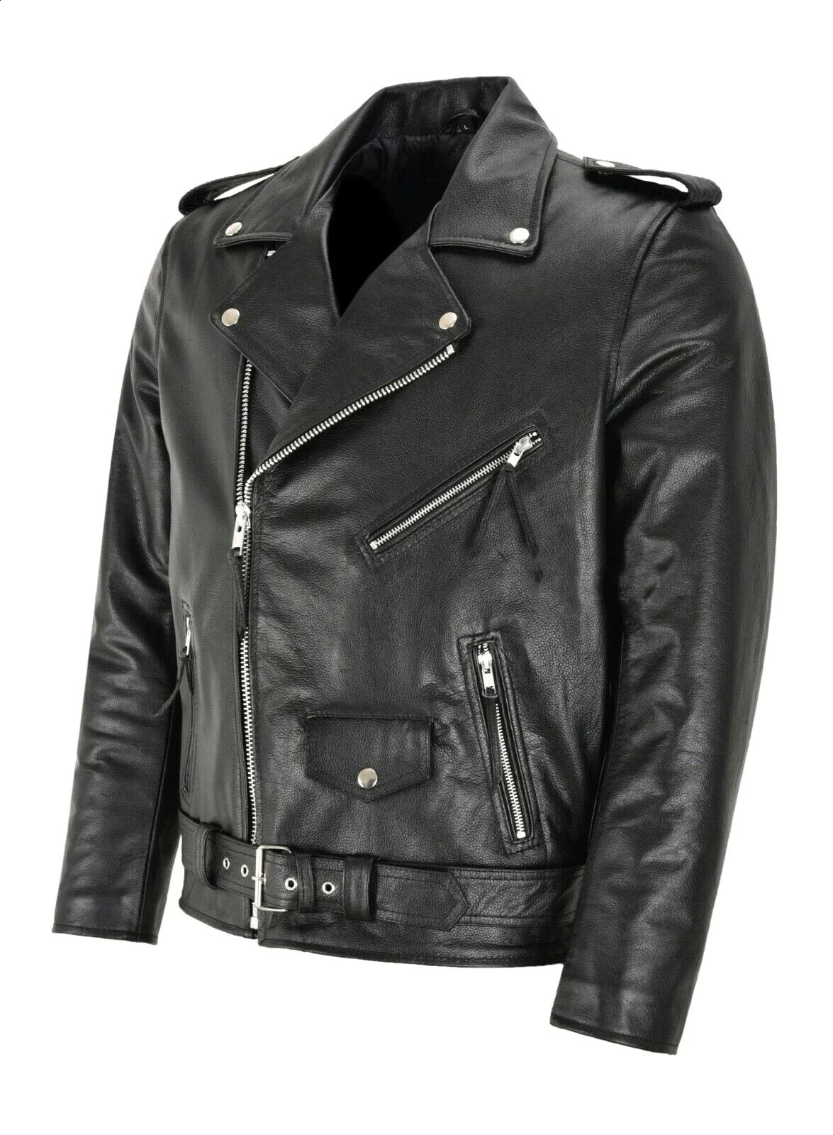 Mens PU leather jacket motorcycle fashion slim fit leather jacket 240919