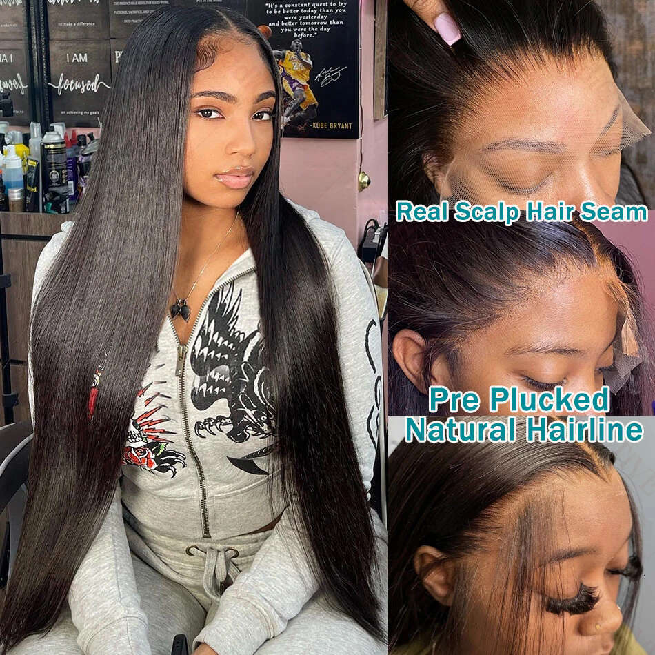 250% HD Bone Straight 13x6 Front Human Wigs 30 40 Inches Transparent 13x4 Lace Frontal 5x5 Closure Remy Hair Wig