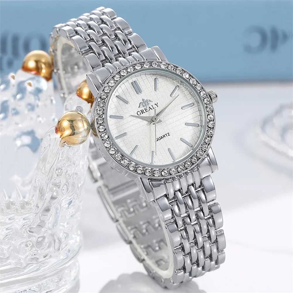 New Luxury Exquisite Women Quartz Watch Business Fashion Casual Round Rhinestone Quartz Watch Gift For Friends Family RelogioX240920