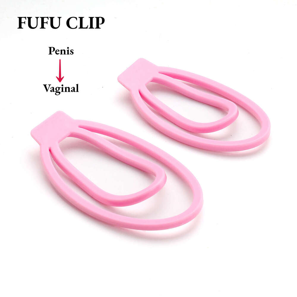 Male Penis Training Device Light Plastic Trainingsclip Cock Cage Sex Toy For Sissy Bondage Lock Chastity with the Fufu Clip