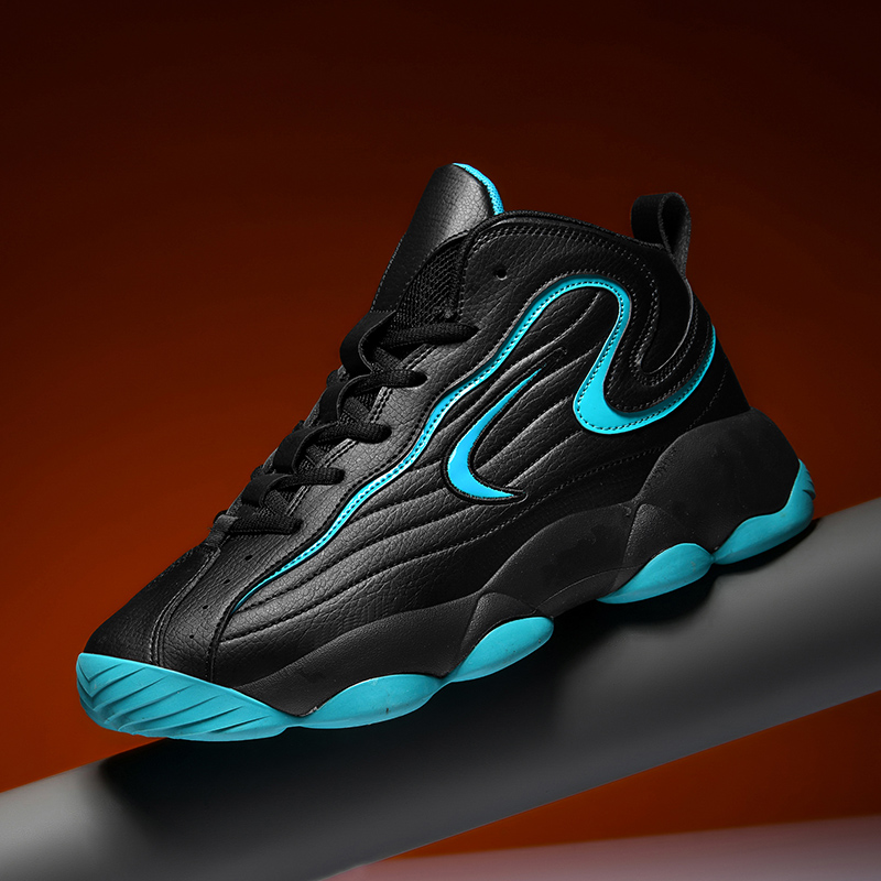 Leather basketball shoes, men's shoes, sports shoes, soft sole design, lightweight