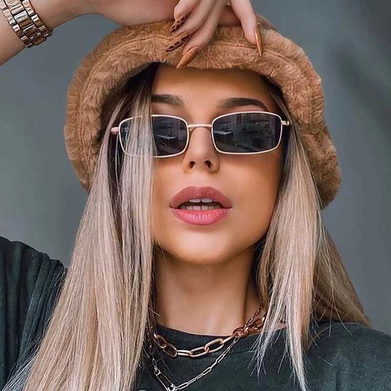Classic Vintage Rectangle Sunglasses Woman Retro Shades Candy Colors Mirror Sun Glasses Female Square Driver Oculos De SolX240920