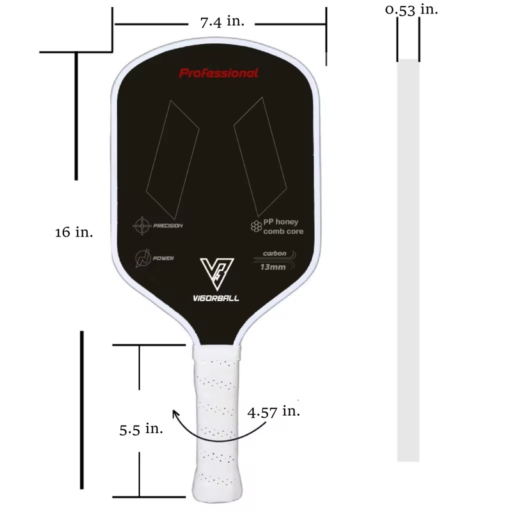 VIGORBALL T700 Carbon Fiber Surface Pickleball Paddle, 13mm Honeycomb Core, Enhanced Control, Power and Spin for beginner