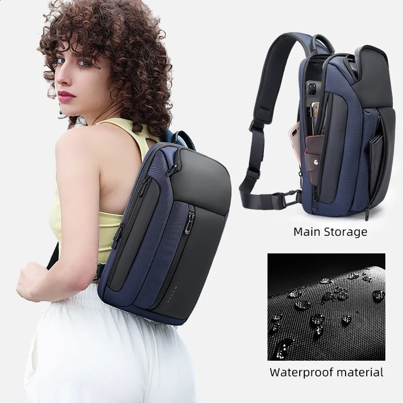 Bange Oxford Fashion Waterproof Chest Bag Cross Body Mens Model Casual Shoulder Large Capacity 240919