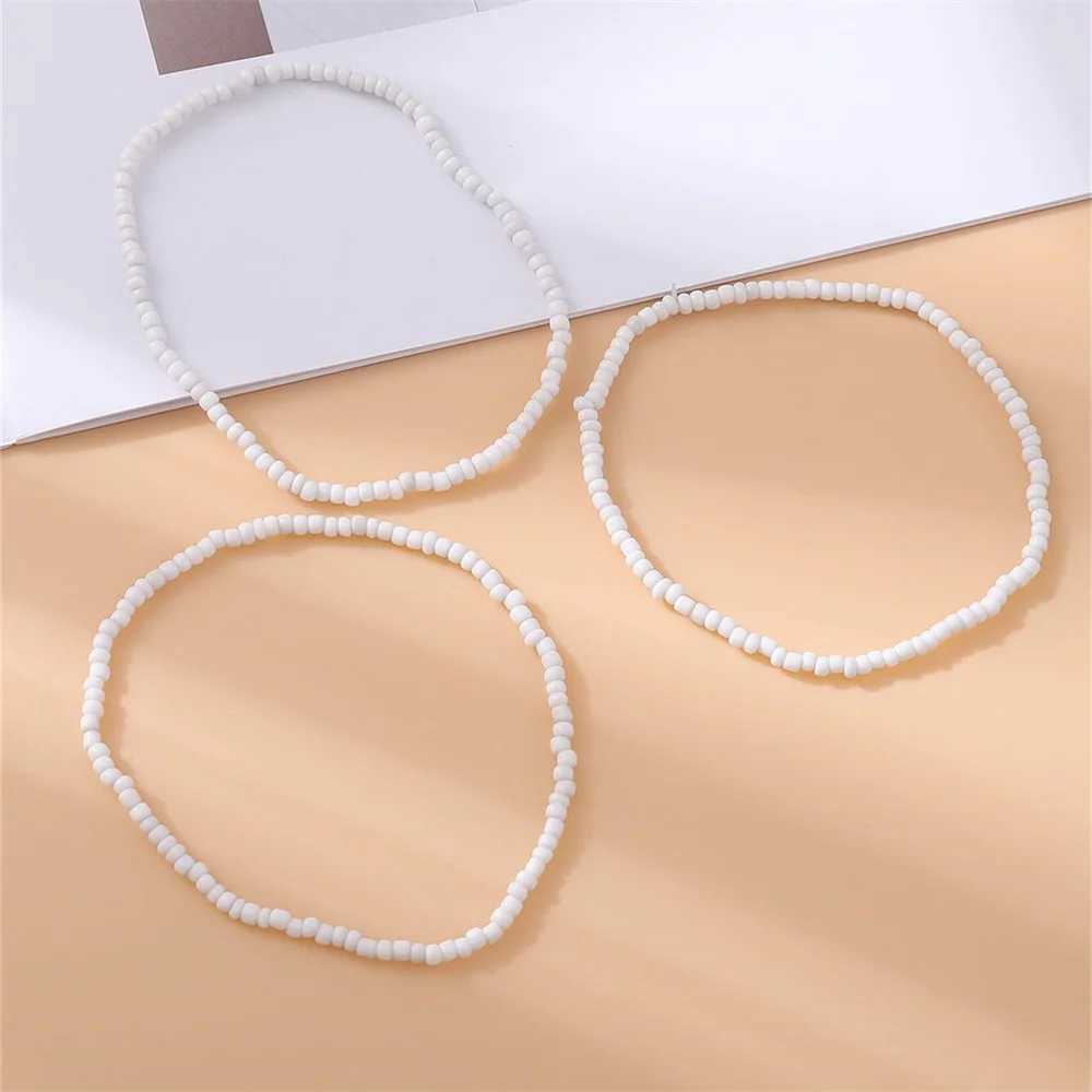3pcst Vacation Beach Summer Bohemian Style Minimalist Elastic Beaded Anklet Jewelry For Women For Daily Decoration Y240920