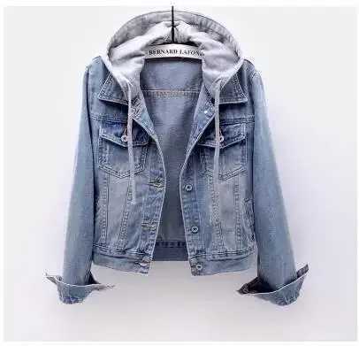 Women Denim Cost Hooded Single Breasted Button Jackets Patchwork Outerwear Cardigan Pockets High Street Warm Solid Slim FitX240920