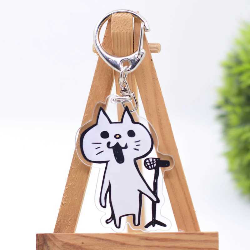 Cat Rock Band Keychain Arcylic Cartoon Figures Keyrings AccessoriesX240919