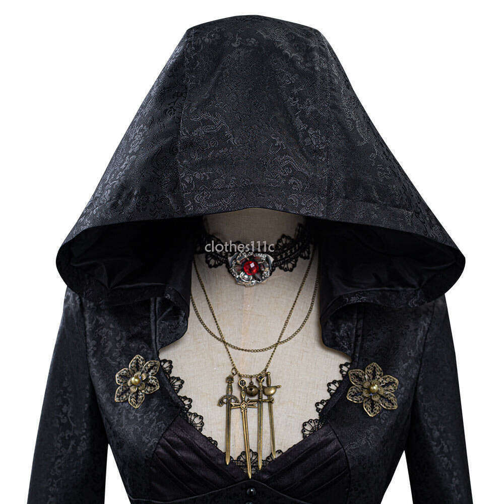 Evil cosplay Women Dimitrescucosplay Dress Biohazard Game 8 Village Costume Necklace Outfits Disguise Halloween Suits halloween costume women