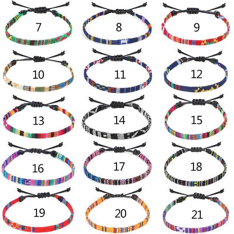 Bohemian Multicolor Handmade Friendship Adjustable Charm Anklet Women Ethnic Colorful Rope Chain Adjustable Anklet Party Gift Y240920
