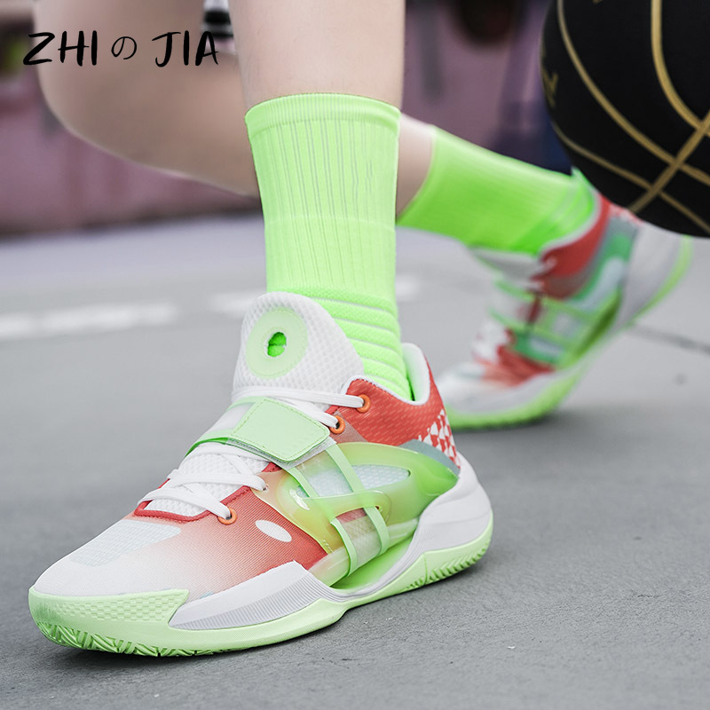 High Quality Glow Basketball Shoes Youth Adult Fashion Trend Sneaker Couple Mesh Breathable Anti Slip Durable Footwear 36-45
