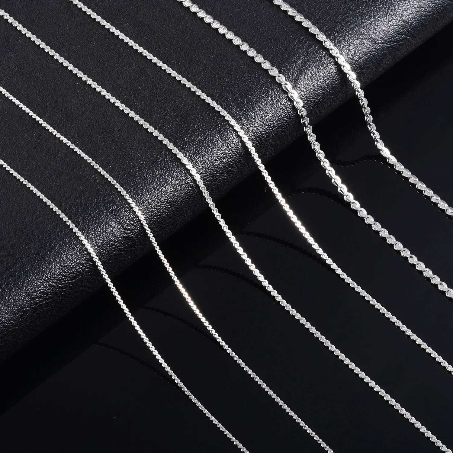 Yadreva S Style Thin Stainless Steel Necklace Silve Plated Chain High Quality Glitter Jewelry Unisex GiftX240919