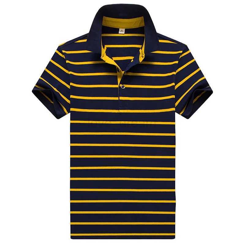New Summer Mens Striped Simple Polo Shirt Short Sleeve Thin Lapel Business Cotton Top Fashion Mens 2024 Tops Men ClothingXJ240920
