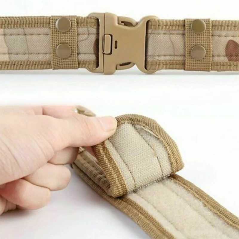 Mens camouflage combat canvas belt high-quality and quick release tactical Oxford cloth belt outdoor hunting nylon work belt W240920