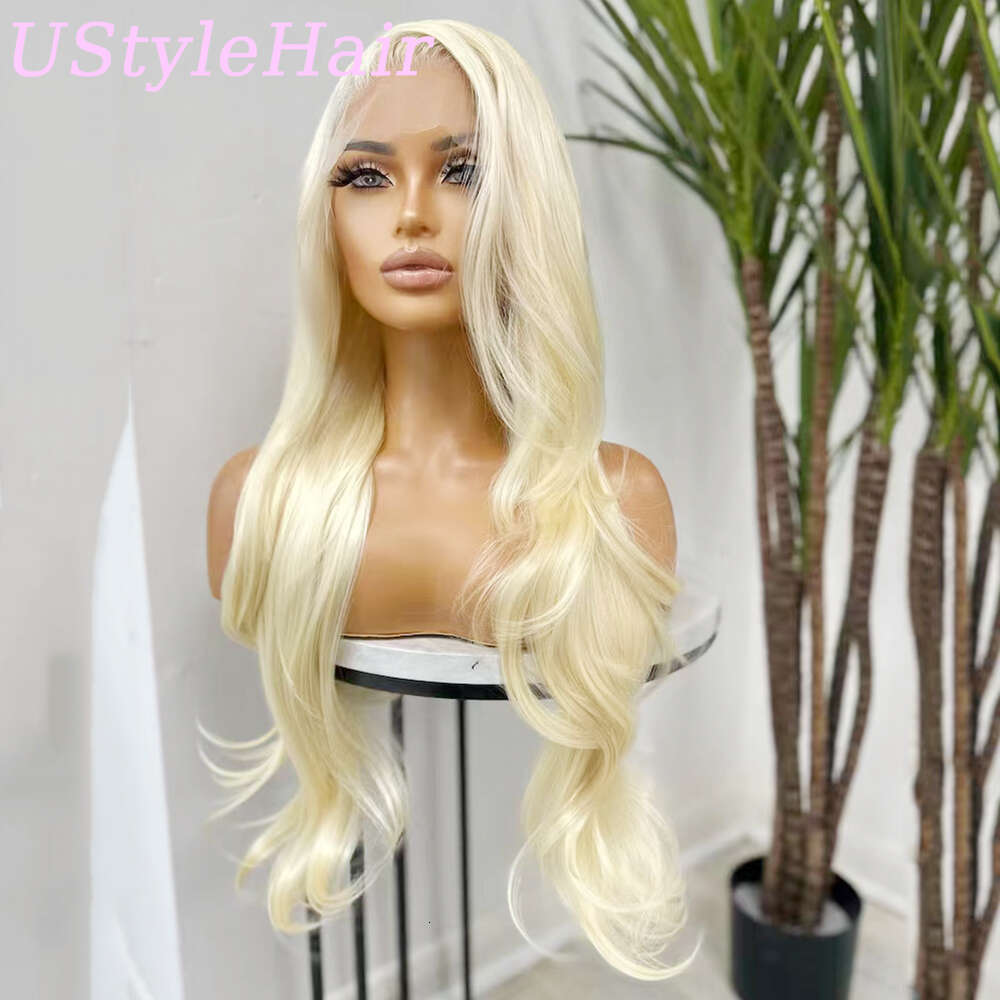 Ustylehair 613 Lace Front Wigs For Women Blonde Long Natural Wave Wig Heat Resistant Synthetic Fiber Hair Daily Use