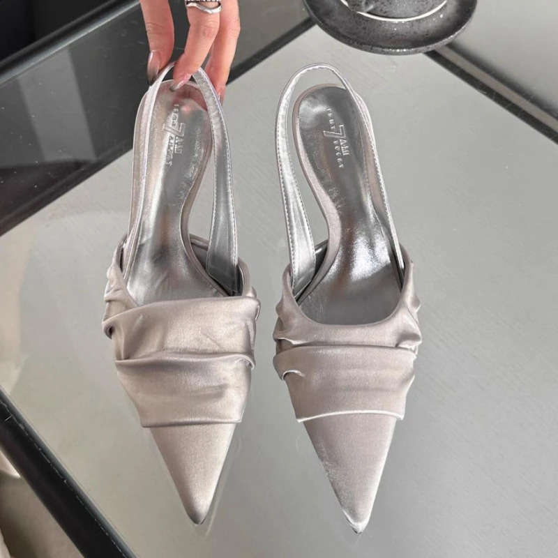 Womens high heels sandals 2024 summer womens dress black leather party fine cornered shoe cap sole hollow sandals 240919