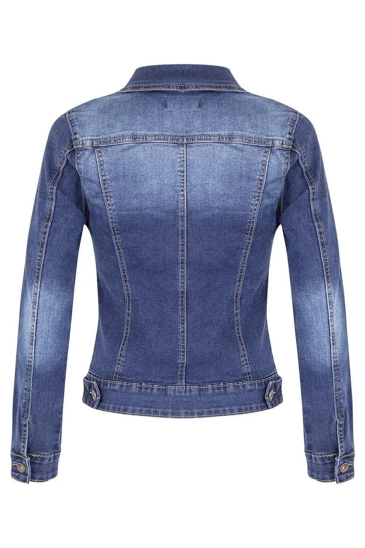 Jeans Denim Jacket Women Girl Teenager Stretch Jean Jacket Woman Coat 2024 Veste Femme Chaqueta Vaquera Mujer XXS XS Teen SlimX240920