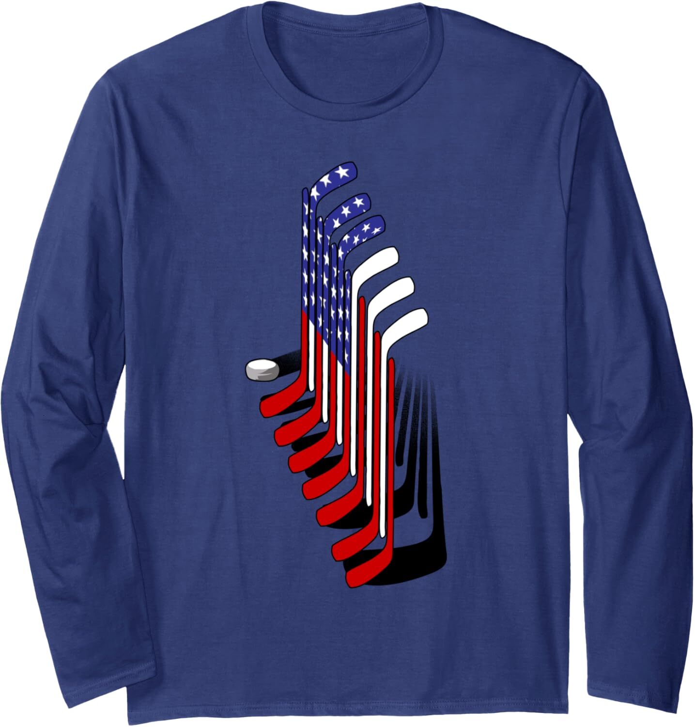 Long Sleeve Shirts for Men sweatshirt Ice Hockey, American Hockey Flag Sport Player Gift Long Sleeve Tee Streetwear Casual tops clothes