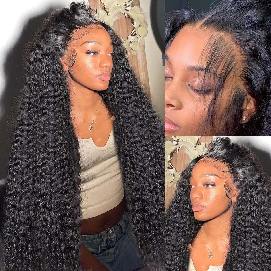 250 Density 13x4 13x6 HD Loose Deep Wave 30 40 inch Water Curly 360 Lace Front Human Hair Wigs For Women
