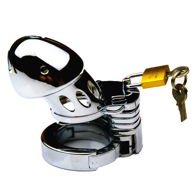 Factory hot sales men penis cock ring stainless steel cock cage male chastity belt device
