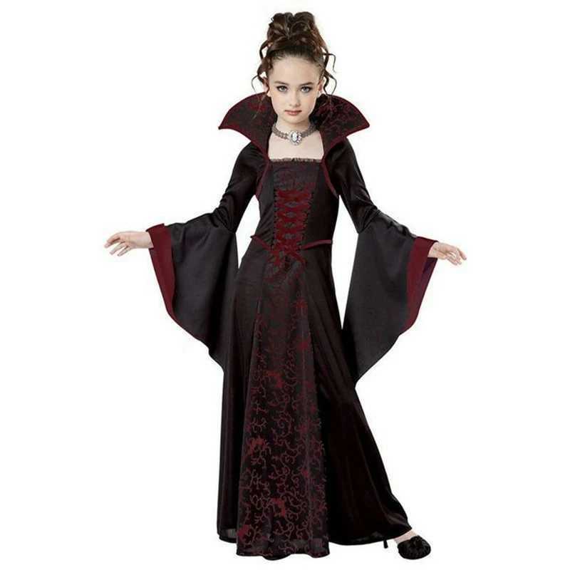 Halloween Cosplay Witch Vampire Costume for Kids Girls Disfraz Carnival Dress Up Party Mujer Childrens Performance Clothing Y240919