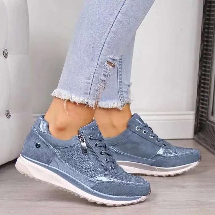 Summer Sneakers Women Solid Color Lace-up Versatile Platform Fashion Plus Size Vulcanize Shoes atos De Mujer