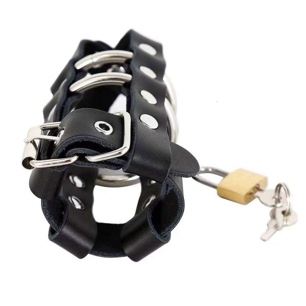 High Quality Leather Male Chastity Device Penis Lock Cock Cage for men Lock Penis Cage Big Bird Male Chastity Cage