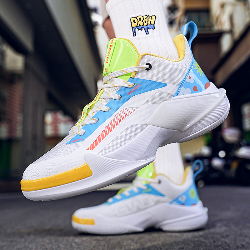Youth sports shoes male anti-slip wear-resistant big children high school students net surface breathable basketball shoes