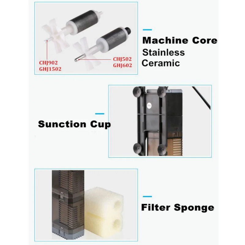 Super 4 In 1 Sunsun Internal Aquarium Filter Pump Fish Tank Multifunction Wave Maker Water Circulation Air Pump Filter CHJ