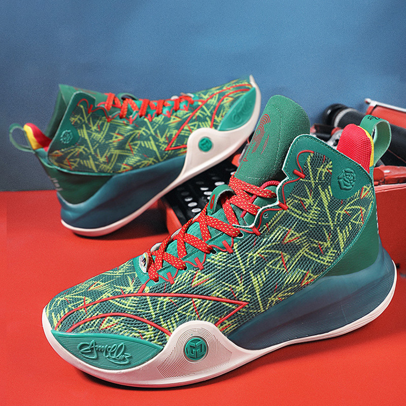 Green Red Christmas Color Scheme Basketball Sneakers Men Women Indoor Field Sports Shoes High Top Training Trainers Kids Basket