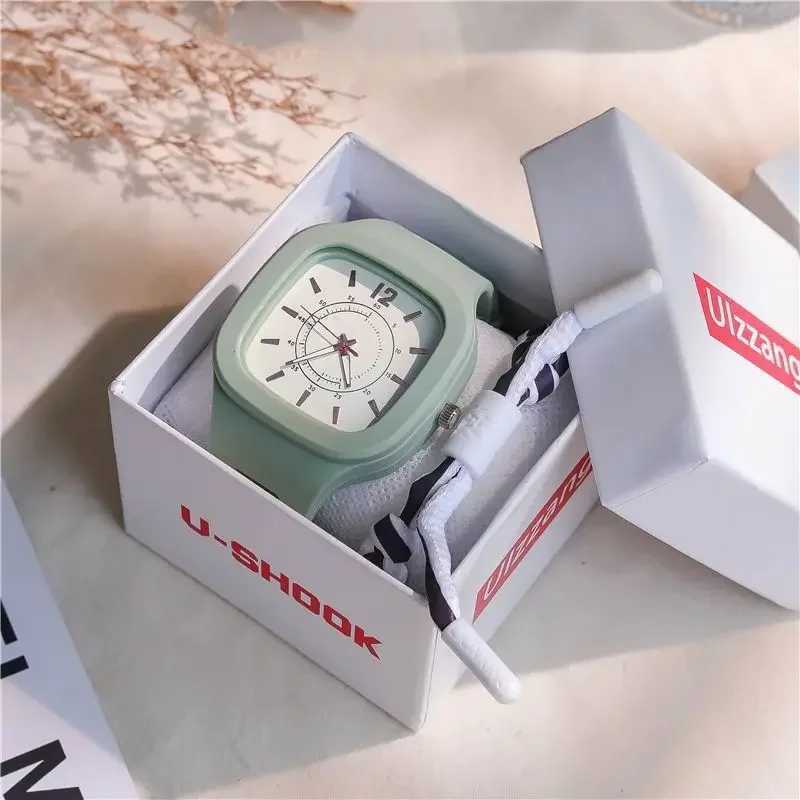 POPACC Korean Style Quartz Wristwatches Student Simple Solid Color Watch for Women Clothing Accessories Birthday GiftsX240920