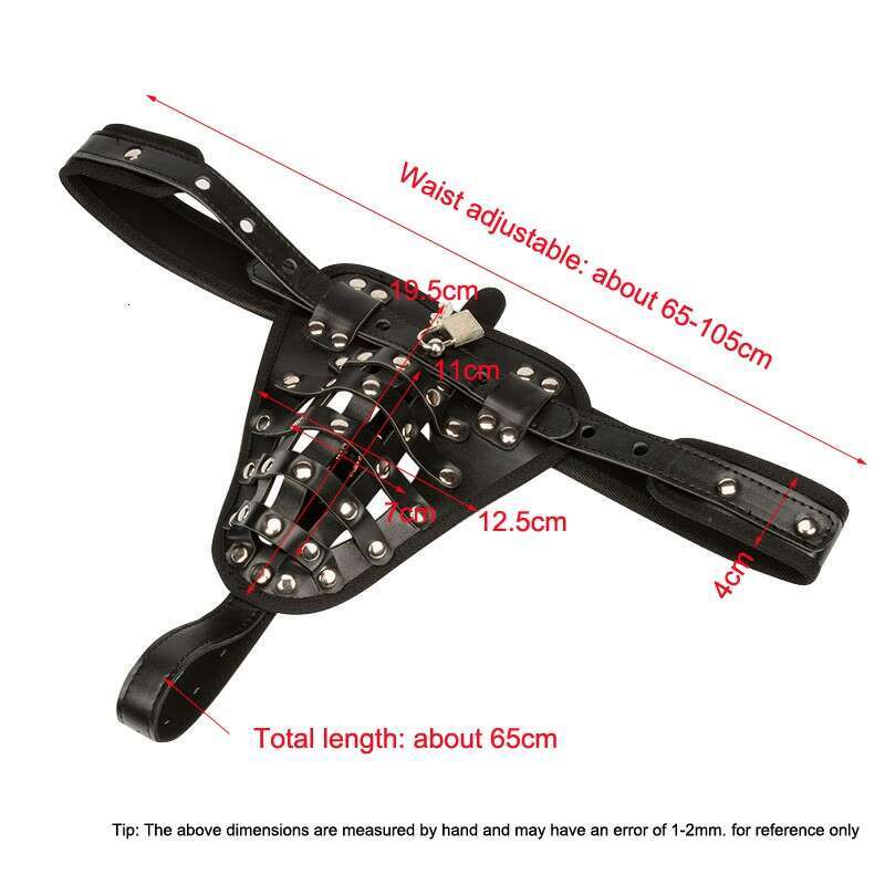 Free Custom Box - Men Leather Lingerie Chastity Cage Panties Cock Bondage Restraints Sex Belt Male Thongs With Lock Penis Toy