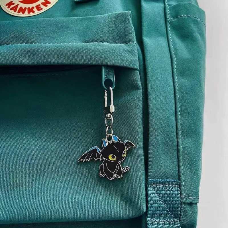 Toothless Dragon Keychain Cute Cartoon Couple DIY Buckle Pendant with Male and Female Ring Ins Personalized and Creative New SchX240919