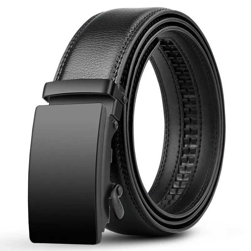 Mens automatic buckle belt famous brand business belt mens PU leather belt black mens jeans belt W240920