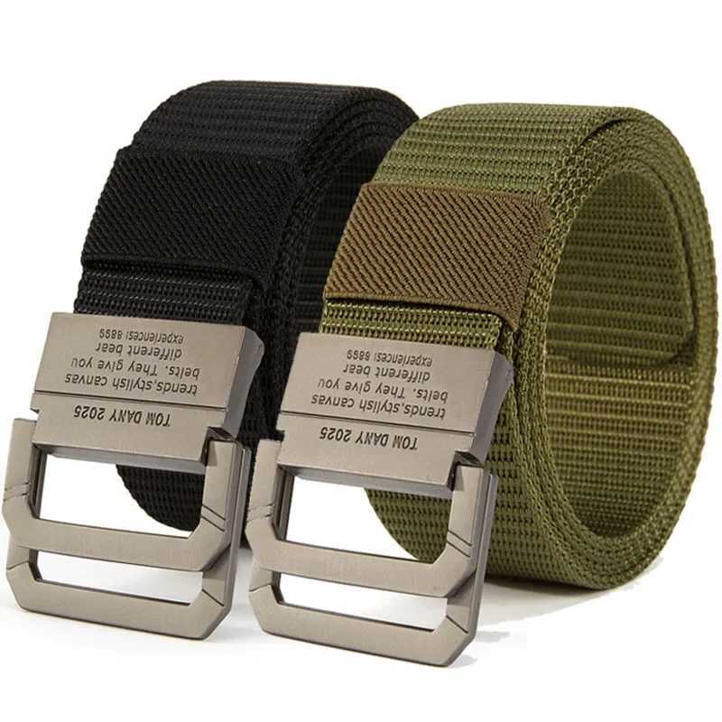2025 mens nylon webbing fabric tactical military canvas casual fashion luxury designer jeans with mens military sports belt W240920