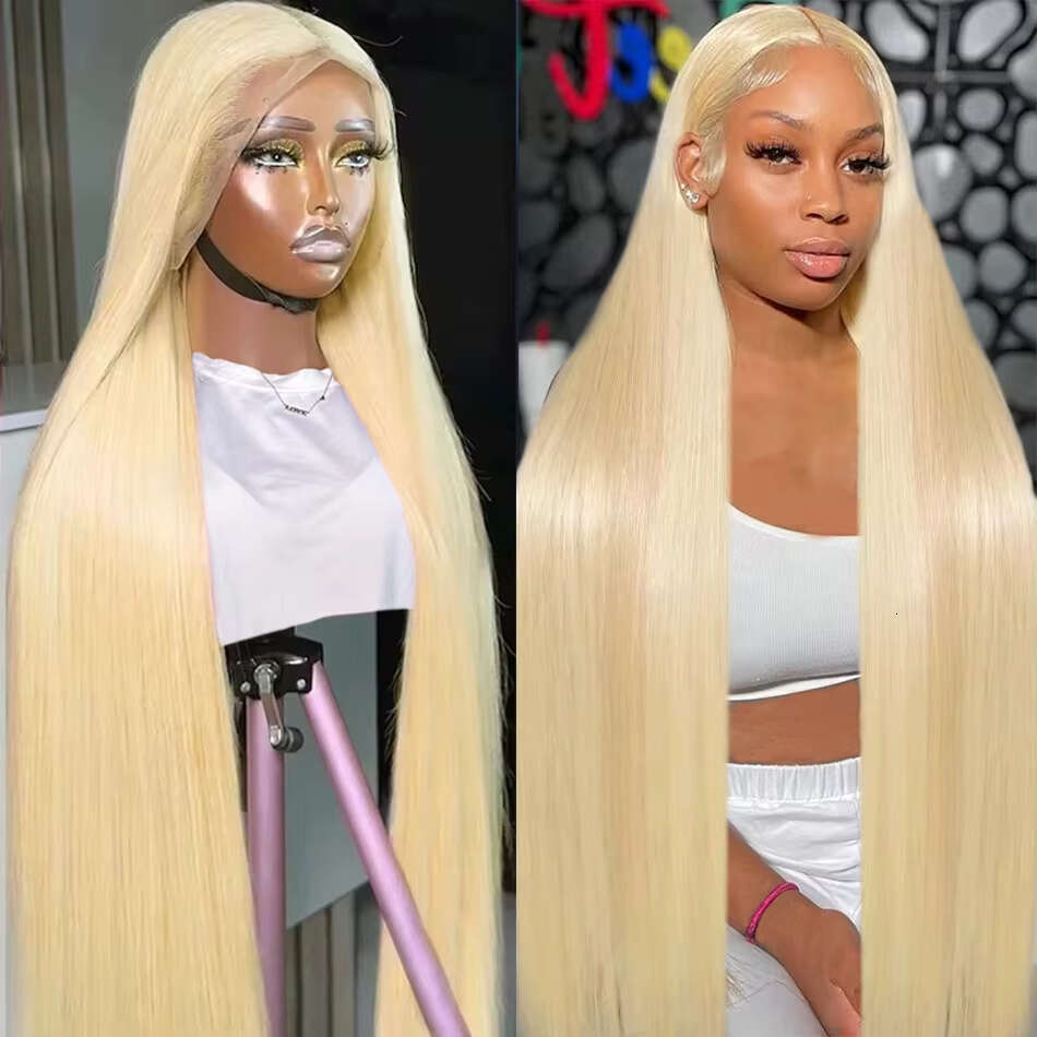 30 36Inch Bone Striaght 613 Blonde Wigs 13x6 Human Hair HD Frontal Brazilian Remy 13x4 Colored Lace Front Wig 250%