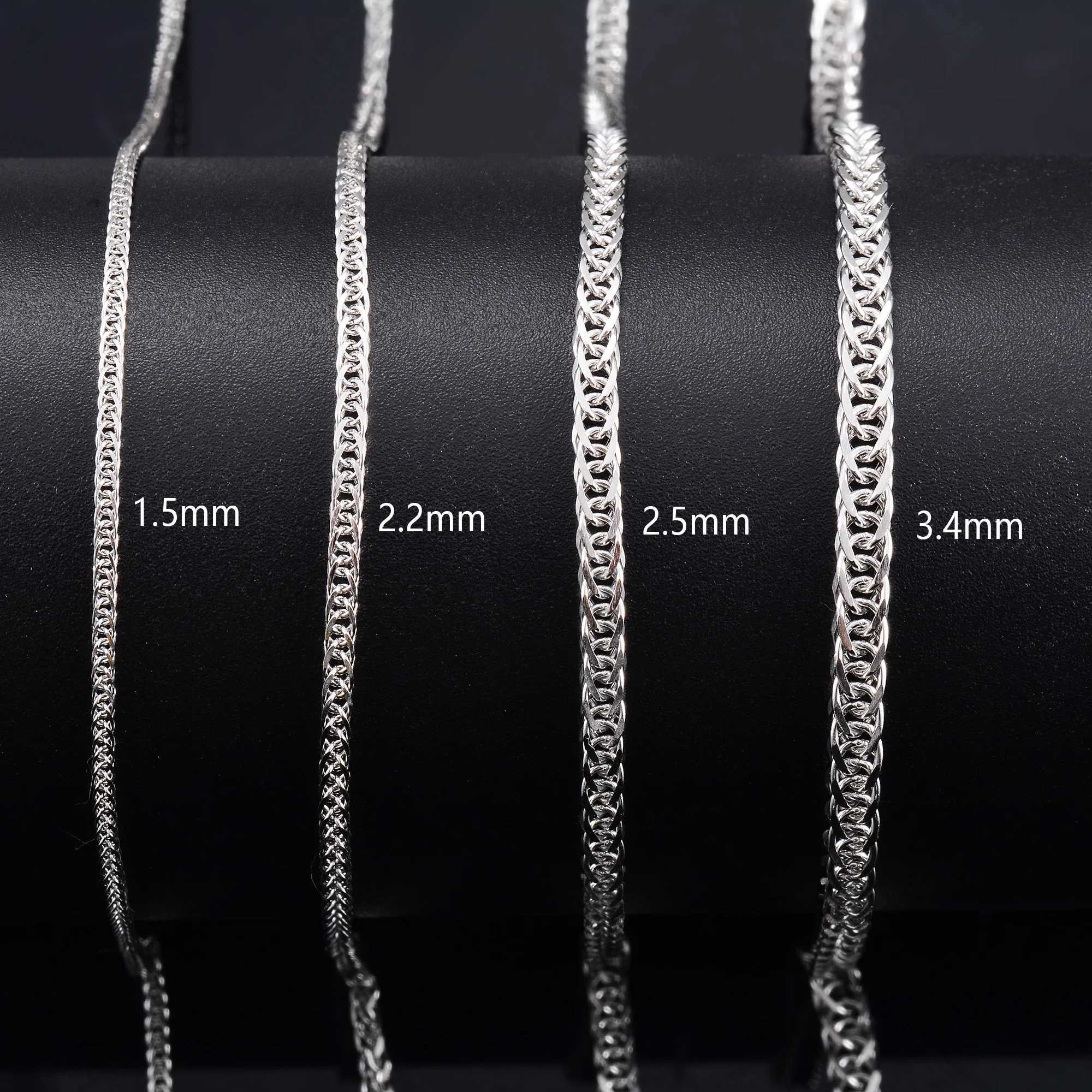 Stainless Steel Weaving Chain Long Necklace for Women Men Choker on Neck Collarbone Silver Color Waterproof Jewelry AccessoriesX240919