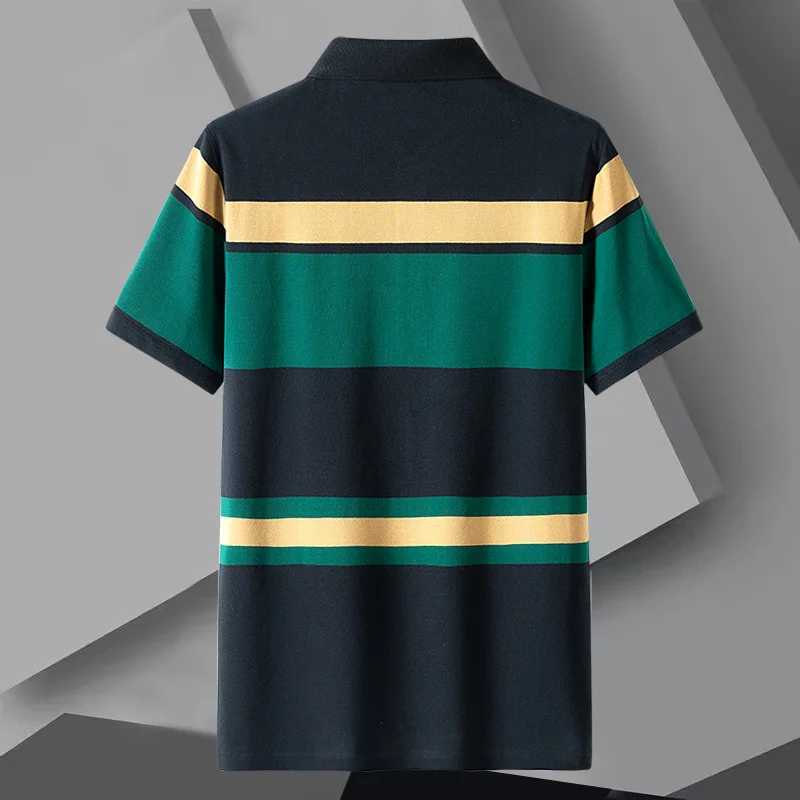 New Summer Men Classic Striped Polo Mens Cotton Short-Sleeved Business Casual Hot Polo Shirt Male DropshippingX240920