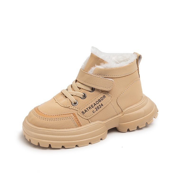 Children's plush thick high top cotton shoes 2023 winter new item, men's and women's fur integrated outdoor warm snow boots