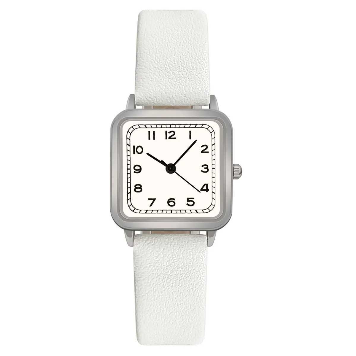 Hot Sale Woman Quartz Watch Leather Strap Square Dial Student Luxury Gift Wristwatches Dropshipping Relojes Para MujerX240920