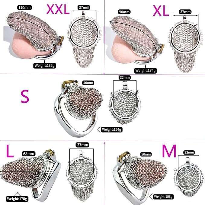 Stainless Steel Penis Cage BDSM Restraint Penis Chastity Belt Lock Cock Cage Adult Bondage Game Sex Toy Mesh Penis Cage