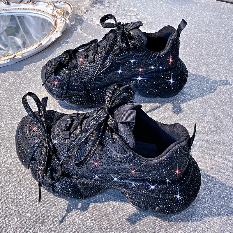 Women Bg Running Chunky Sneakers Fashion Casual Genuine Leather Cowhide Breathable Height Increased Flat Platform Shoes